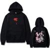 Anime Demon Slayer Daki Cherry Blossom Graphic Hoodie Men Women Oversized Hooded Sweatshirt Male Fashion Vintage Hoodies
