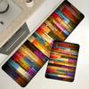 VIKAMA Colorful Rainbow Geometric Striped Carpet for Living Room Washable Non-Slip Area Rug for Kitchen Laundry Room Home Decor