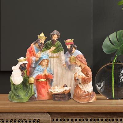 Christmas Nativity Figurine Tabletop Ornament Gift Manger Scene Figures