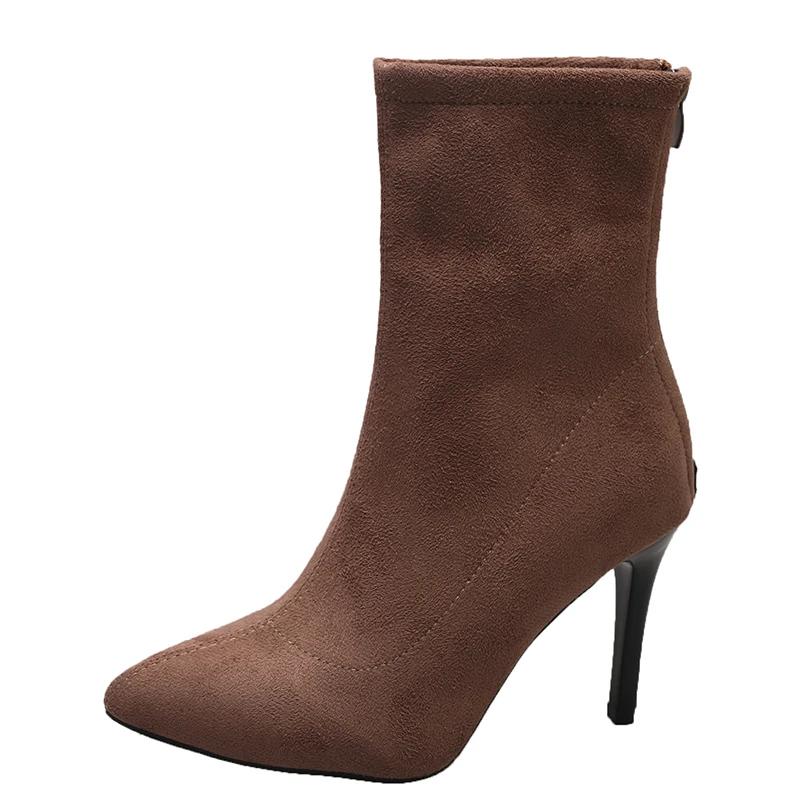

Острый носок на тонком каблуке женские ботильоны на высоком каблуке сексуальные модные женские туфли осень 2024 года сапоги вечерние 41