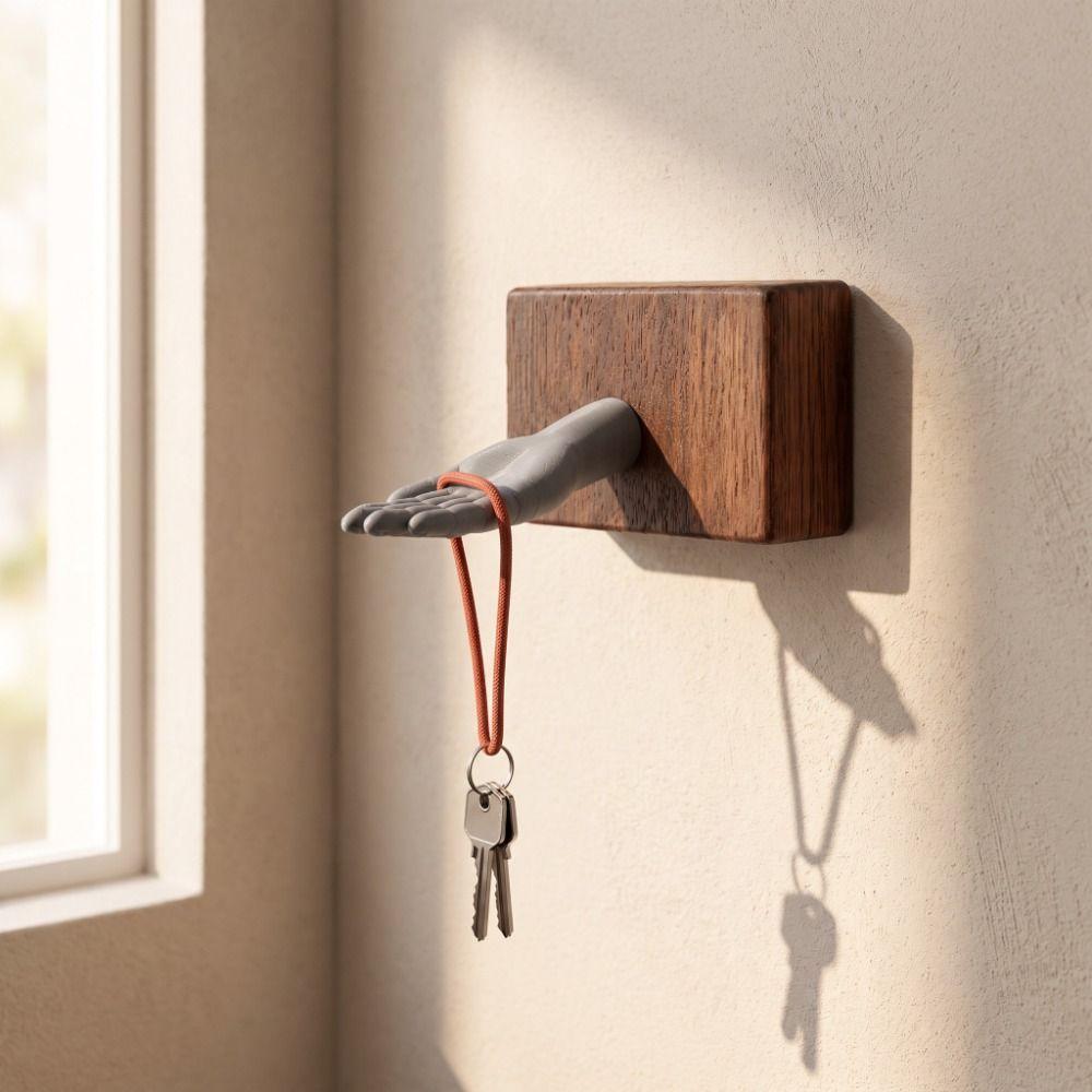 3D-gedruckter Handform-Schraubhaken Realistischer Wandhalter Schlüsselhalter Einzigartiger Schlüsselaufhänger Eingangsbereich