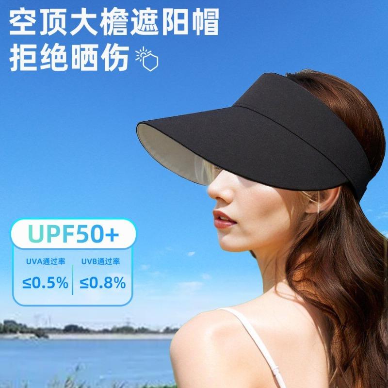 Sunscreen hat Women's UV protection Sun hat Outdoor hiking Empty top sun hat Face cover No top hat Cycling seaside