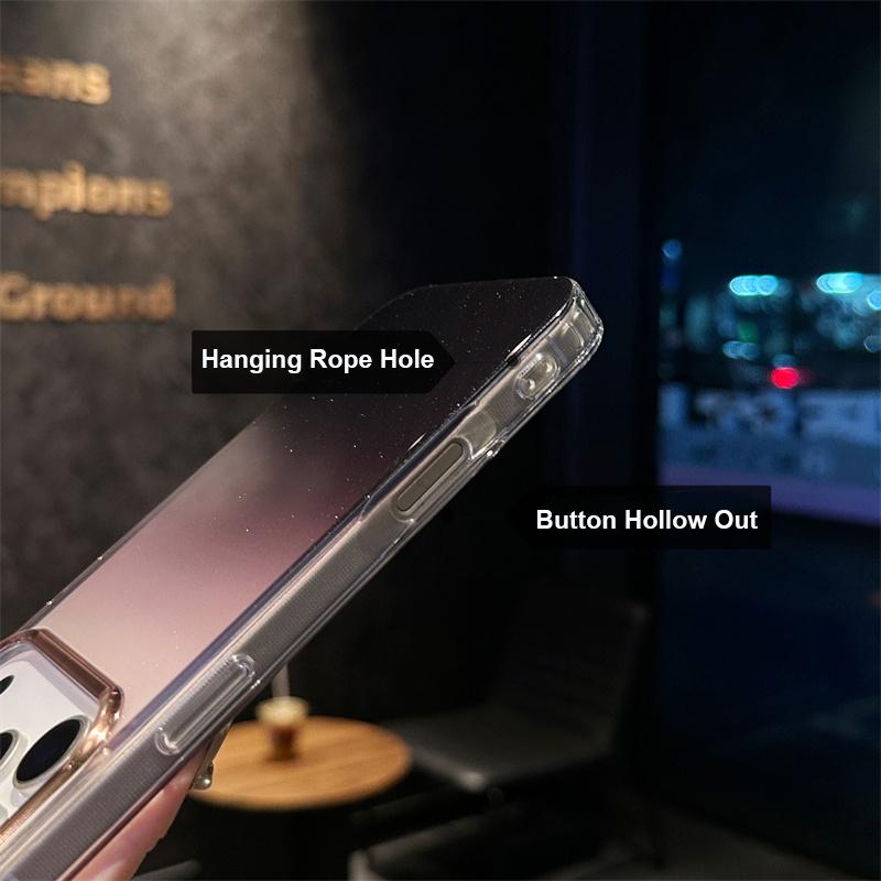 Popular Gradient Glitter Transparent Case For iPhone 17 Air 16/E 15 14 Plus 13 12 11 Pro Max Soft TPU Shockproof Anti-Fall Cover