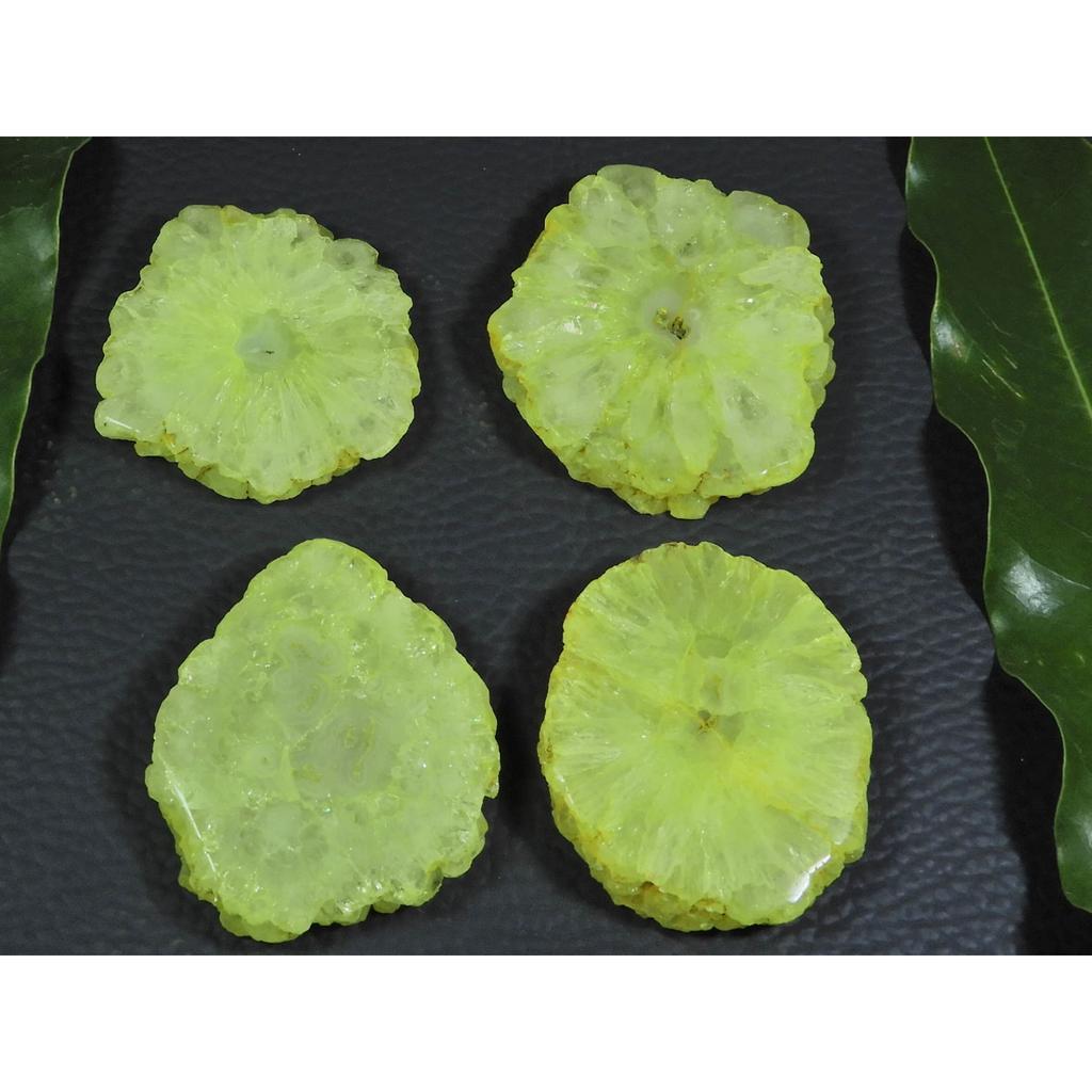 270Cts. Dyed Solar Durzy Agate 4Pcs Crystal Loose Gemstone Lot 30X35-39X41MM A-227