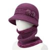 Fashion Winter Women Knitted Woolen Hat Warm Scarf Hat Lady Cotton Cap Versatile Hat Headwear Supplies Costumes Accessory