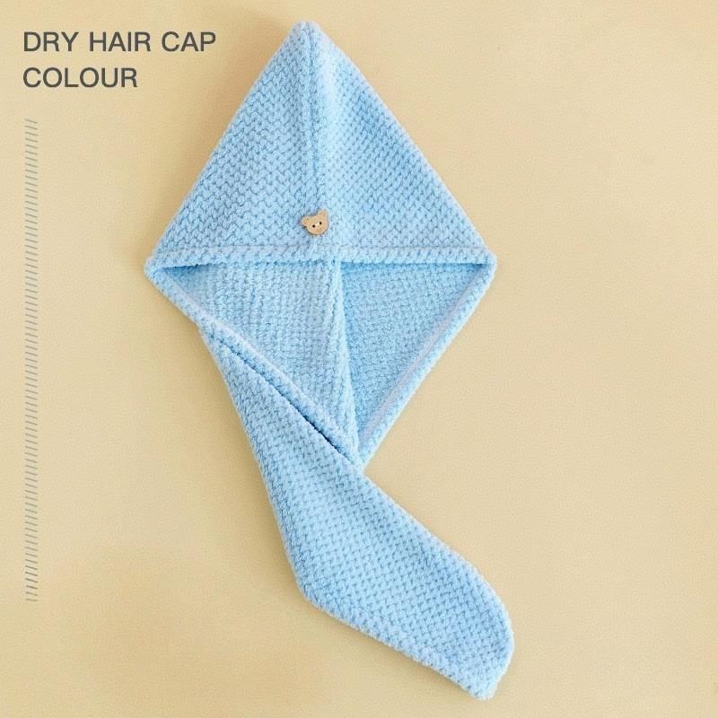 4/2Pcs Hair Drying Towel With Button Women'S Quick-Dry Microfiber Headscarves Absorbent Hair Towel Wrap Thickened Soft Headscarf
