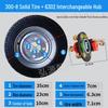 Electric Handcart Tricycle with Solid 3.00-8 Puncture-Proof Tire and Gray Hopper