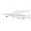 Vidaxl Bed Frame Without Mattress, White, 160X200 Cm, Solid Pine Wood