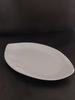 Pure White Bamboo Leaf Ceramic Oval Plate