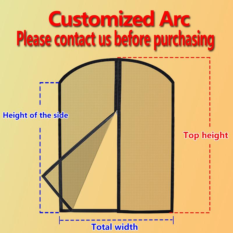 

Arched Mosquito Net Window Screen Curved Round Zipper anti-mosquito Customized Black white Fly Insect Mesh Invisible Fiberglass Height 100cm