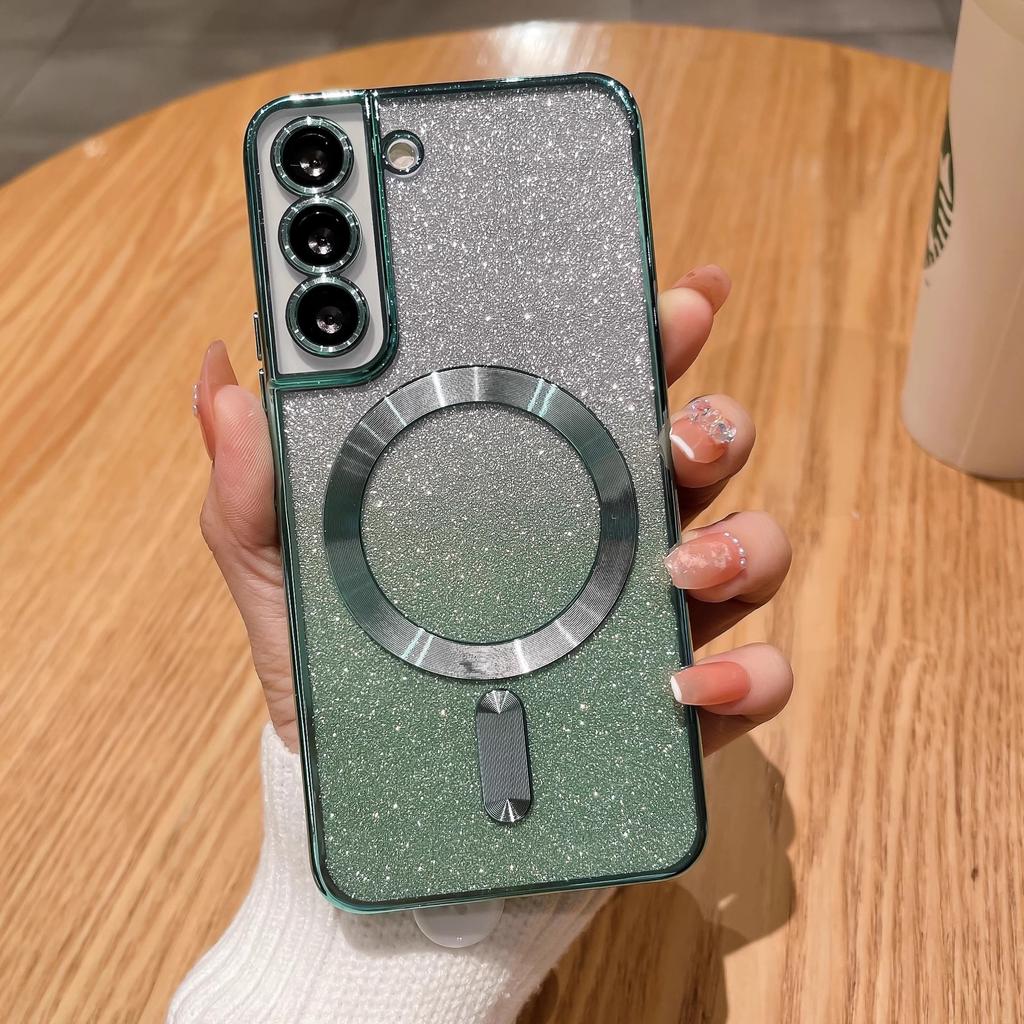 Samsung S24U Gradient Phone Case CD Pattern Galaxy S25 Ultra Magnetic 210 Plating Case S23PLUS Suitable