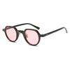  New Fashion Round Sunglasses Women Ocean Lens Leopard Blue Eyewear Men Trending Rivets Punk Sun Glasses
