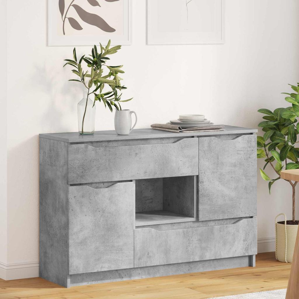 Sideboard Concrete Gray 100 x 30 x 65.6 cm Engineered Wood