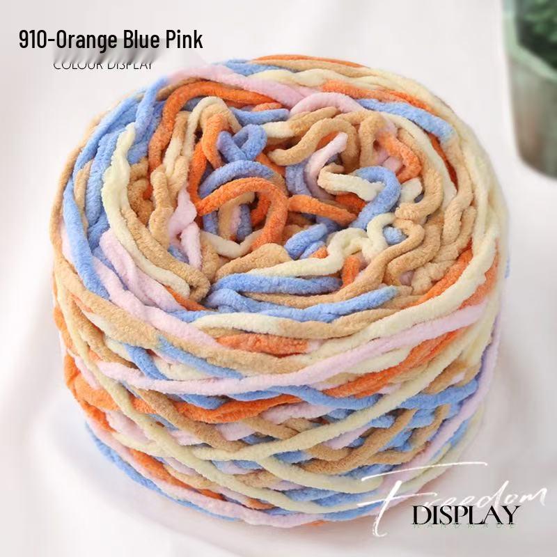 New 3.8 Liang Colored Ice Yarn: Thick Single-Strand for Crochet - Ideal for Shoes, Slippers, Scarves, and Seat Cushions.