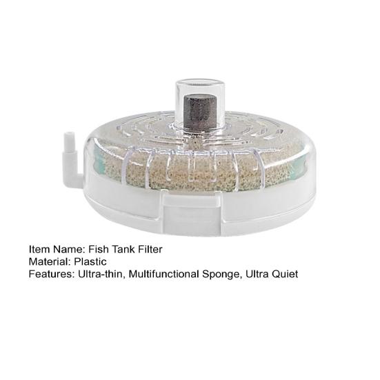 Aquarium Small Fish Tank Filter Ultrathin Quiet Submersible Aeration Filter Multifunctional Sponge Turtle Tank Round Filter