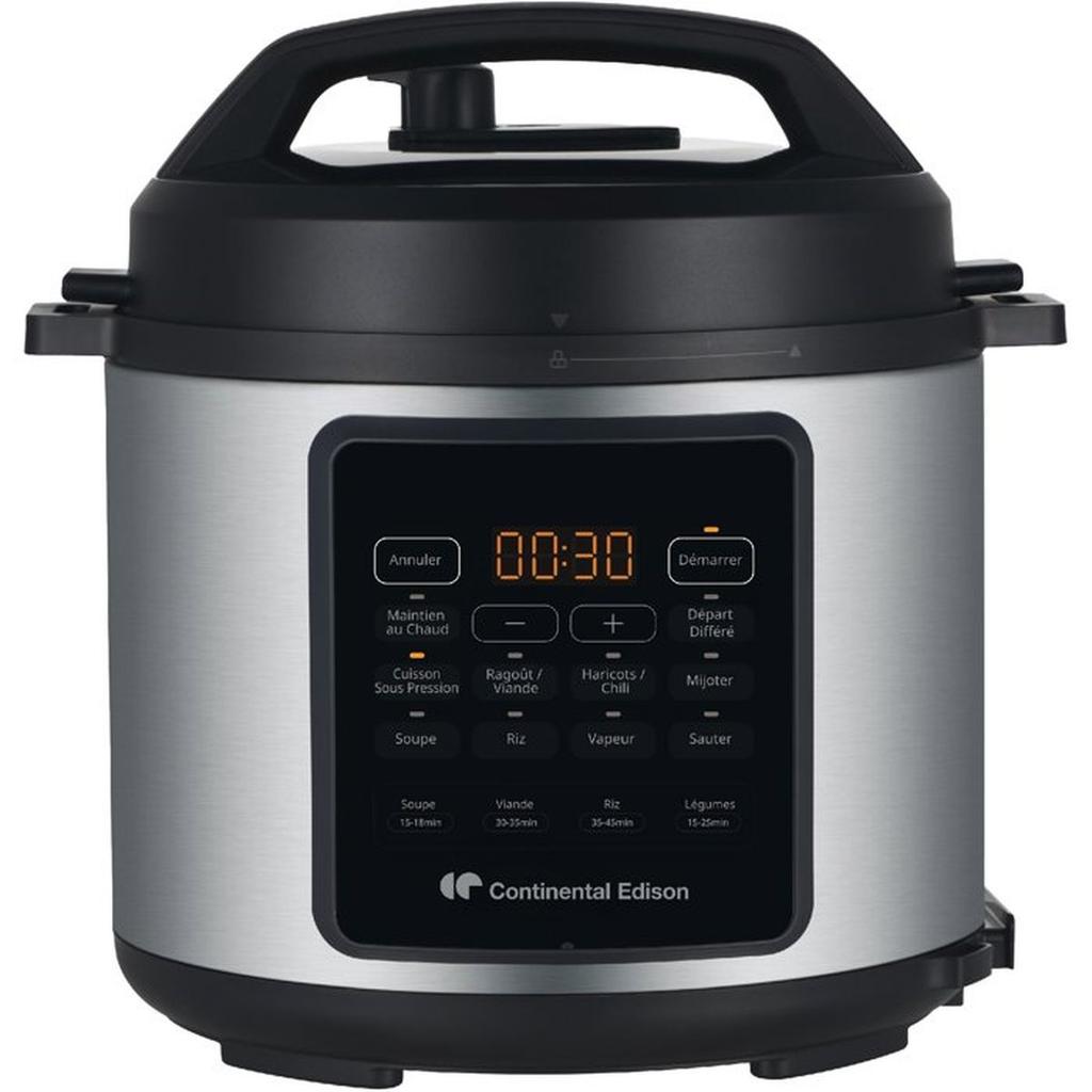 Multicuiseur Autocuiseur sous pression - CONTINENTAL EDISON - CEMCSP10006L - 6 L - 1000 W - Noir et inox