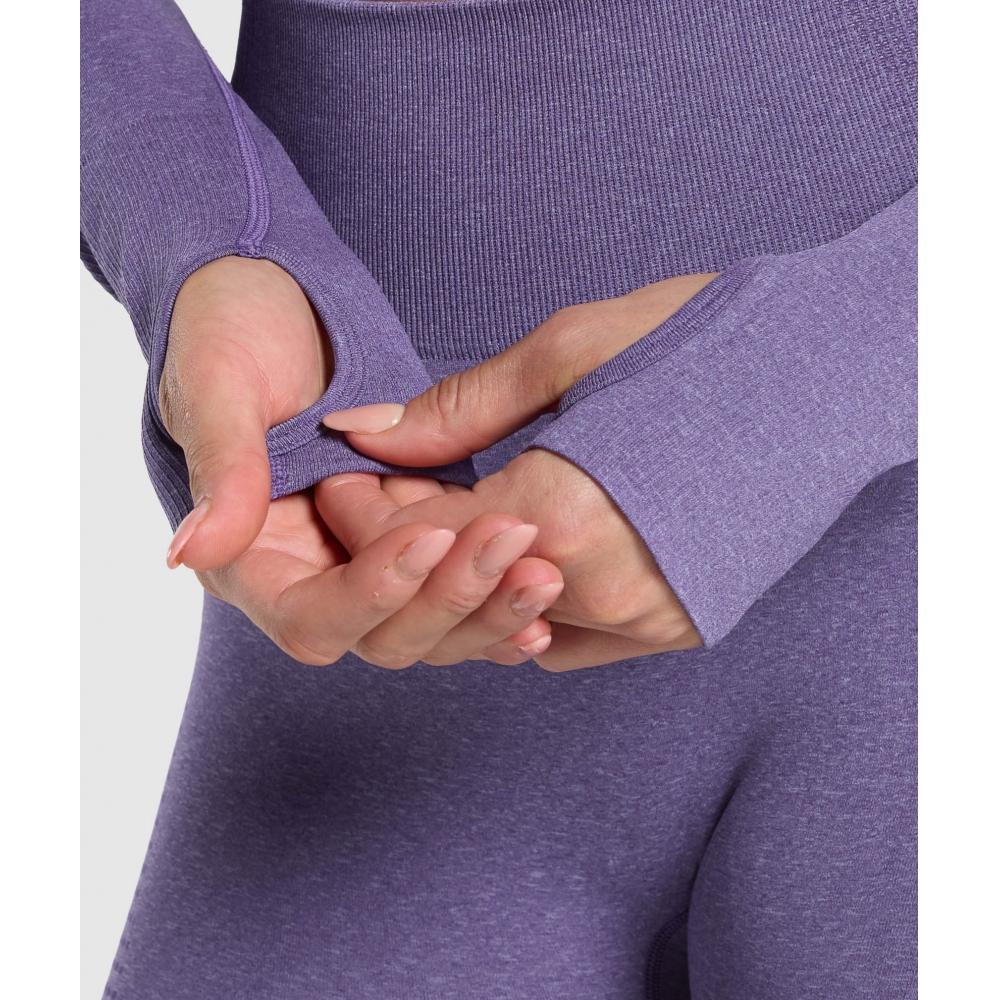 Gymshark Pulover Vital Seamless Midi Zip 2.0 Funcțional Violet Marl B5a9q Pb8h