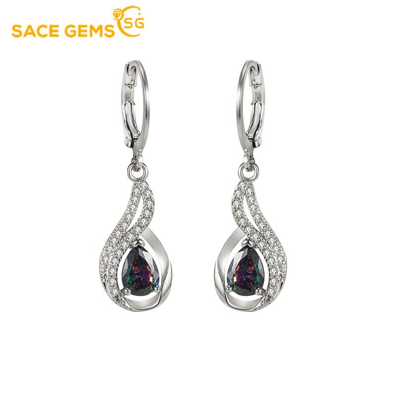 

Серьги SACE GEMS с цирконием для женщин, подарки на свадьбу разноцветный