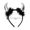 Devil Horn Decor Headband Plush Fabric Handmade Lightweight Elastic Design Hair Hoop Cosplay Parties Halloween Accessories