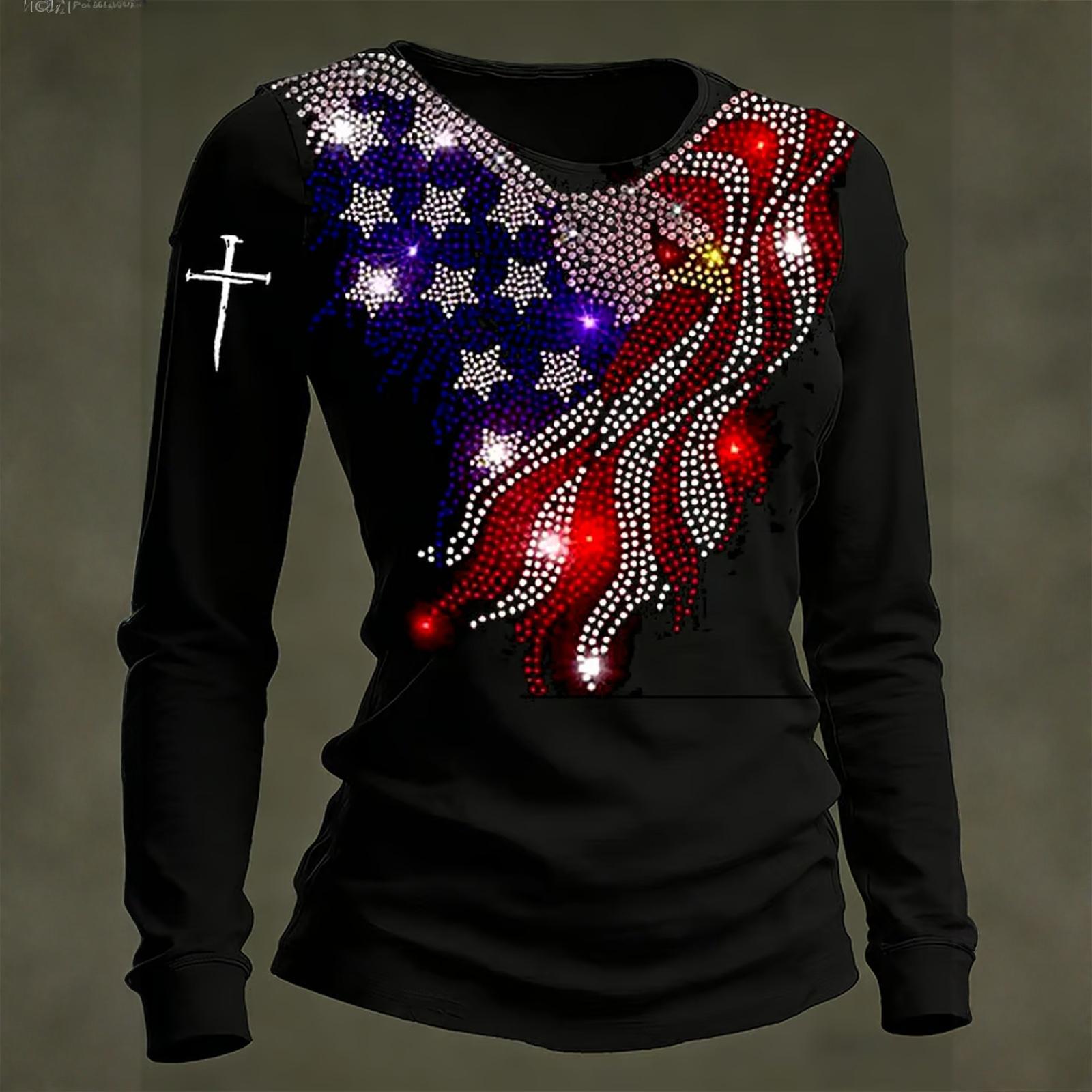 

Женский повседневный топ с длинным рукавом и принтом, с круглым вырезом XXL