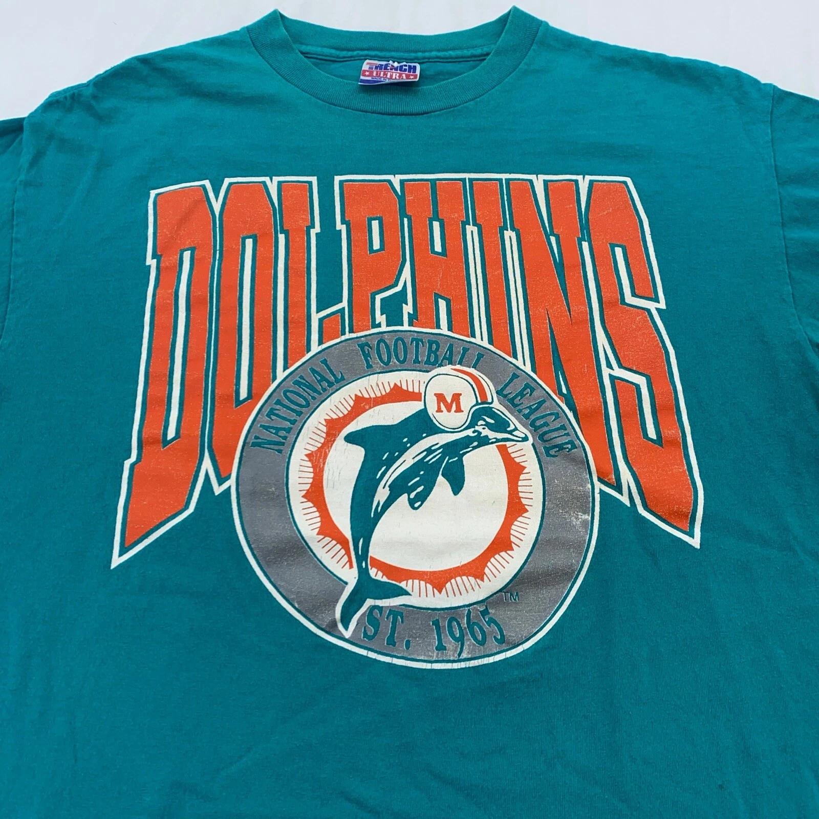 vintage 90s MIAMI DOLPHINS T-Shirt LARGE nfl football florida 2XL