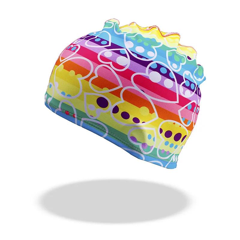 Children Cartoon Swimming Caps Animal Dinosaur Print Boys Girls Swimming Hat Pool Equipment Kids Swimming Accessories