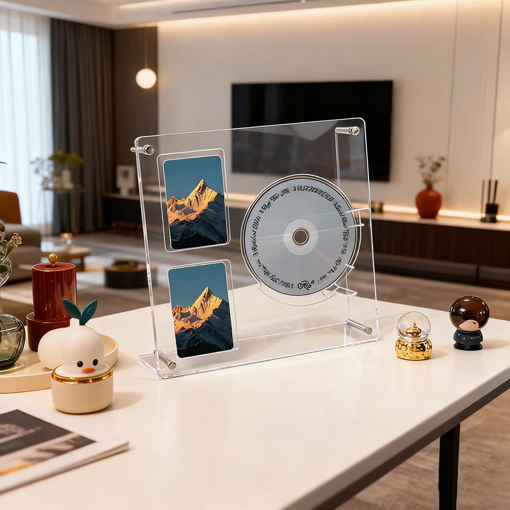 Transparent CD Frame Picture Poster Holder Acrylic Photo Protective Album Photo Frame Stand Photocard Holder CD Storage