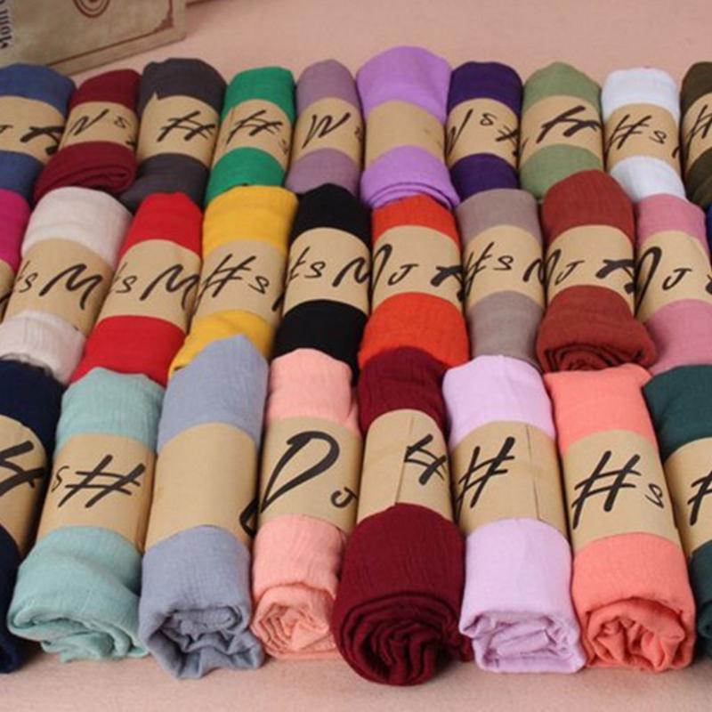 Fashion New 16 Colors Women Long Scarf Wrap Scarves Vintage Cotton Linen Large Shawl Hijab Elegant Solid Black Red White