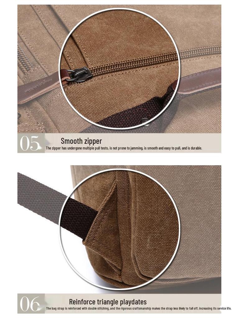 Korean Style Men's Canvas Backpack: Large Capacity, Multifunctional for Travel & Hiking