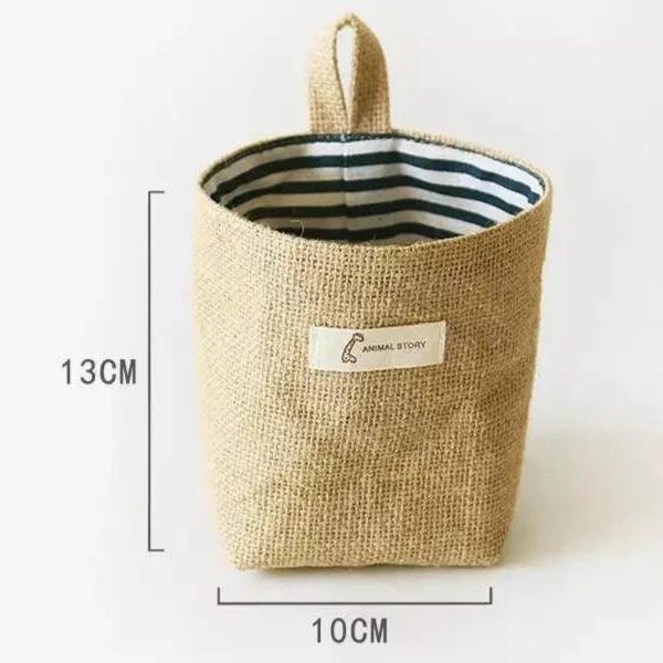 

Маленький настенный карман для хранения в скандинавском стиле, корзина, сумка-органайзер для мелочей, органайзер для косметики, сумка для хранения игрушек из хлопка и льна