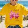 Flower Graphic Print Children T-shirts Summer Girls Casual Cute Fashion Colorful Comfort Tops Kids O-Neck Short Sleeve Tees