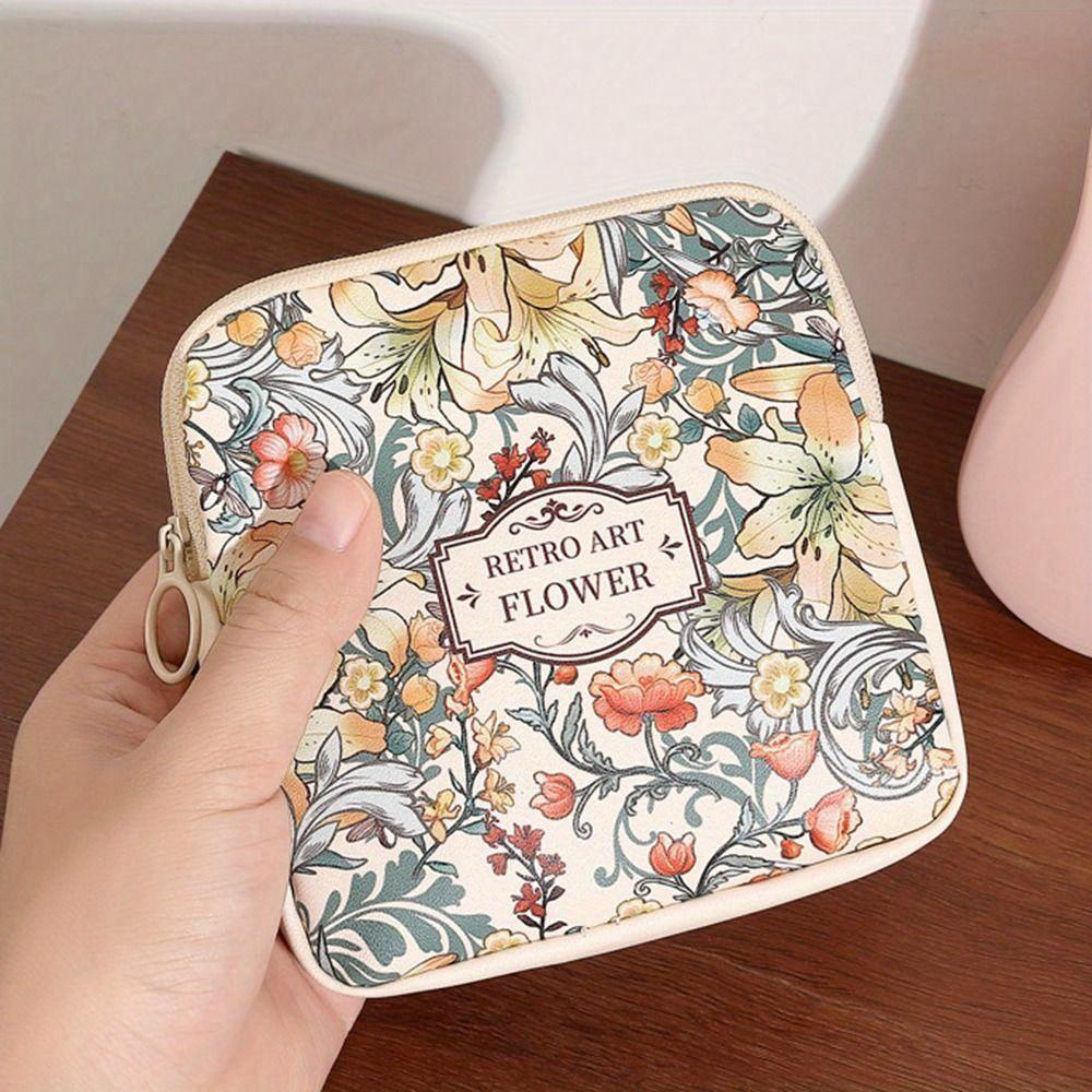 Sanitary Pads Bag Large Capacity Multipurpose Coin Purse Mini Data Cables Organizer Storage Bag