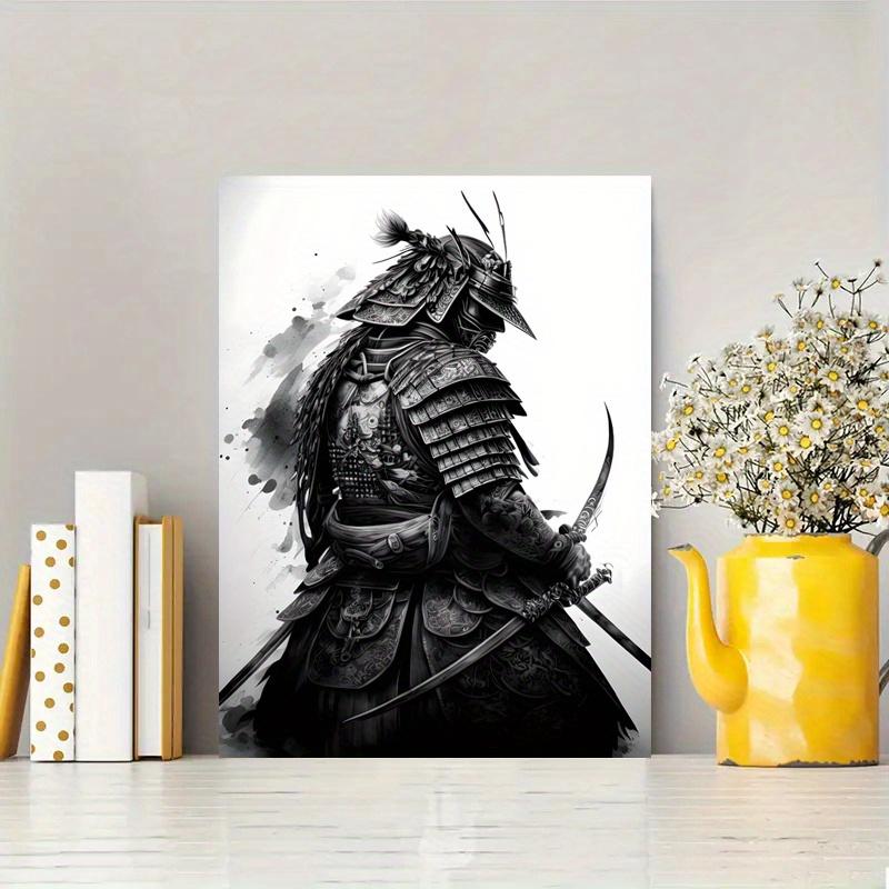 Framed Art Canvas Poster Japanese Samurai Sword Dagger Painting Wall Decoration Home and Dormitory Decoration with Frame