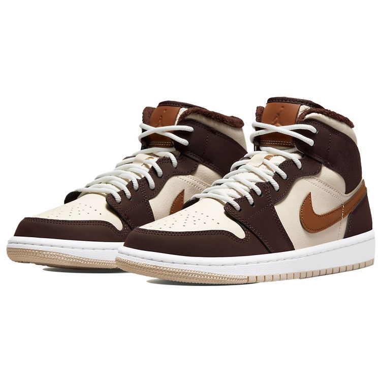 Dámské tenisky Air Jordan 1 Mid SE krémová/tmavá čokoláda ovesná DO6699-200