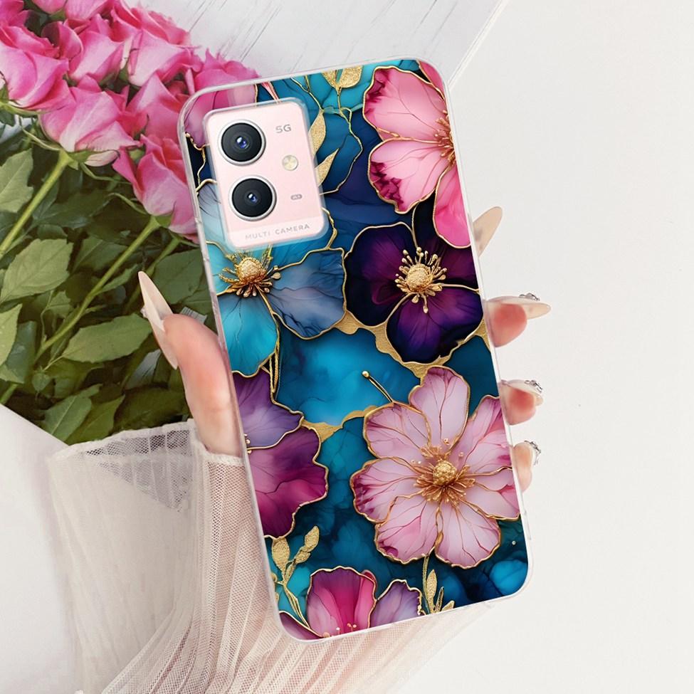 For Vivo Y33s 5G Clear Case Aesthetic Luxury Cute Cat Fashion Butterfly Funny Painted Casing For Vivo V2166A