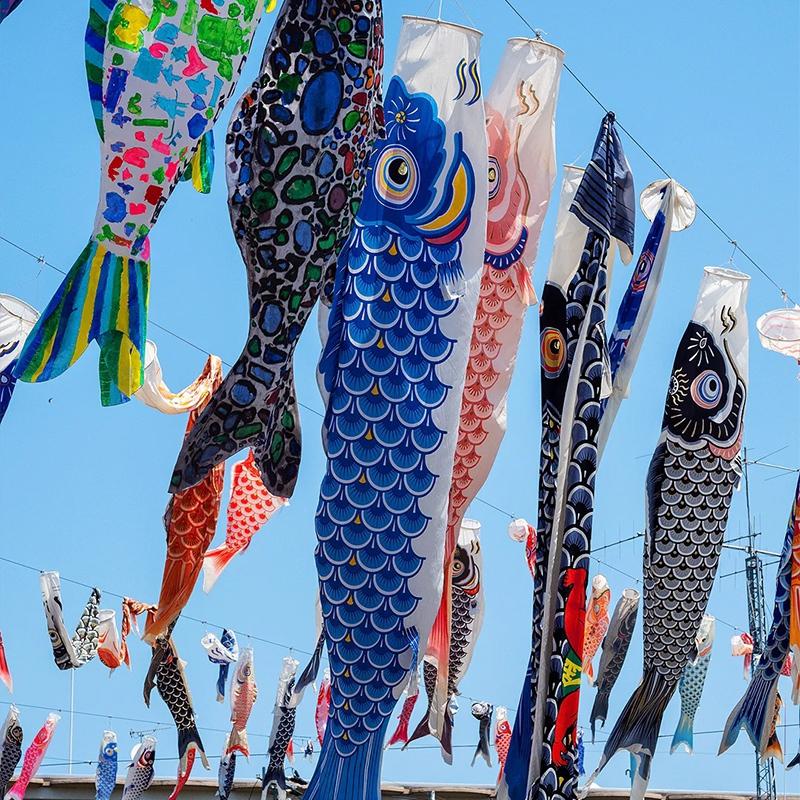 40-95Cm Japanese Carp Flag Windsock Streamer Traditional Hanging Fish Flag Kite Wind Socks Home Garden Festival Carp Decoration
