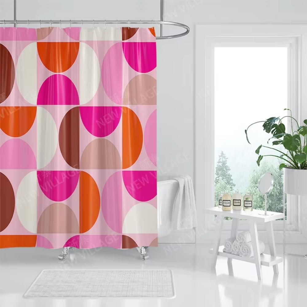 VIKAMA Nordic Minimalist Printed Shower Curtain, Water-Proof And Washable. For Bathroom Windows, Bathtub Bath Curtain Home Decor
