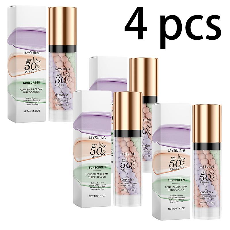 Tri-Color Protective Barrier Cream Concealer Barrier Cream Skin Care Moisturizing Blemish Coverage Smooth Makeup Holding