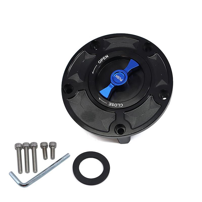 SH-L6005: Quick-release aluminum alloy fuel tank cap for motorcycle modifications.