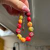 Party Accessory Fruit Beaded Bracelet in Resin with Adjustable Clasp Chain, Fun Gift Bangle for Daily Styling