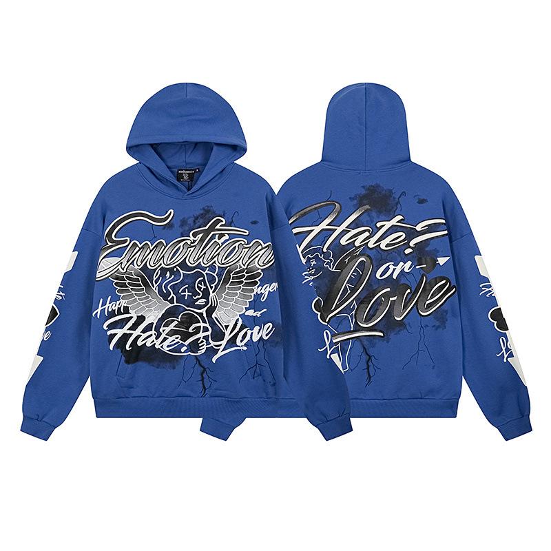 Unisex Rhinestone Zipper Hooded Cardigan & Sweatpants Set with Letter Print.