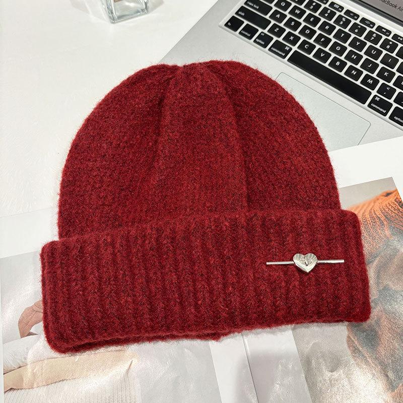 Autumn and Winter Love Knitted Warm Hat Women's Outdoor Wind and Cold Cover Ear Protection Cycling Sports Hat Hat