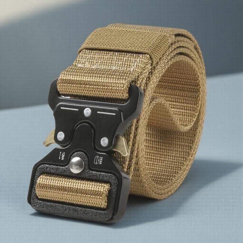 

Military Style Nylon Canvas Belt Men Quick Release Outdoor Sports Camping Metal Buckle Tactical Work Belt хакі