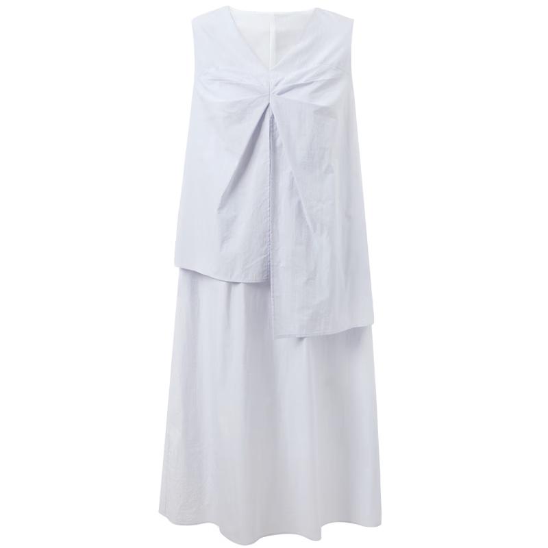 French Style V-Neck Sleeveless A-Line Maxi Dress L