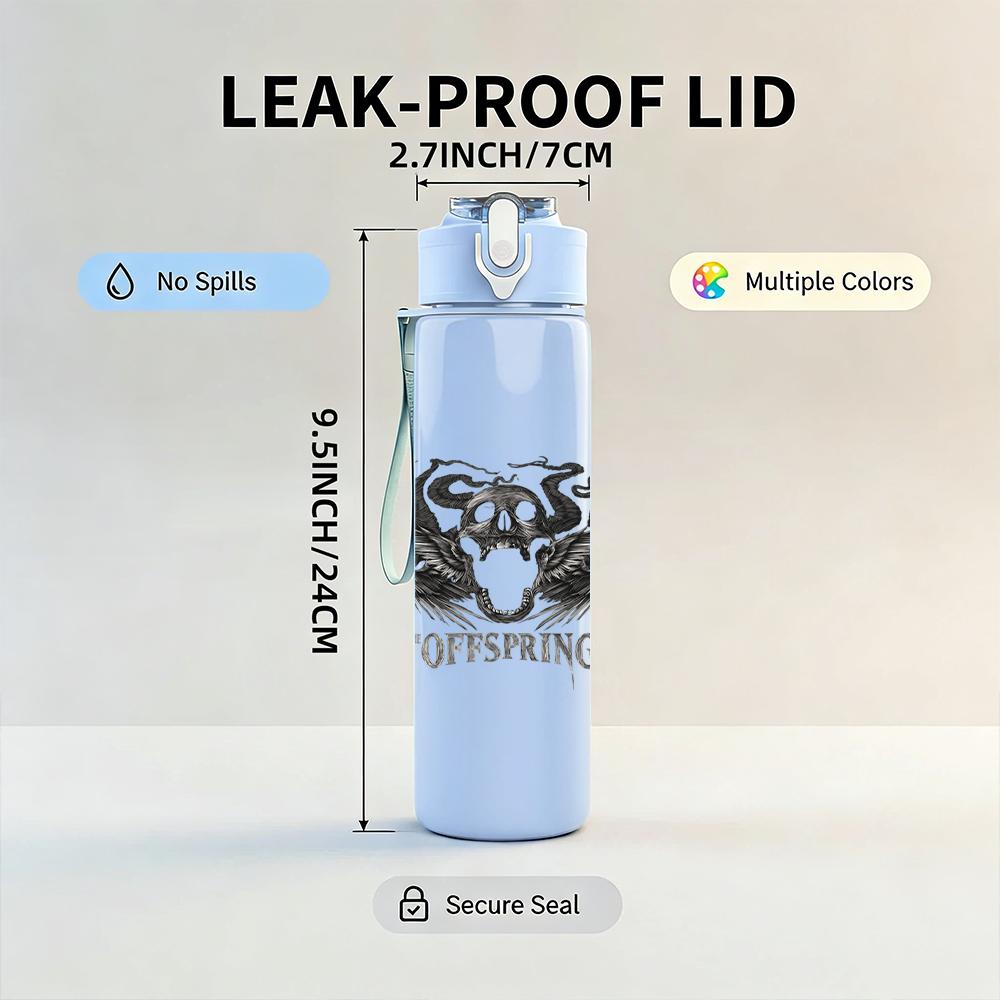 1PC Ornate Wolf Head Dark Grunge Print 750ml Portable Sports Water Bottle Leakproof Gym Outdoor Travel Drink Cup