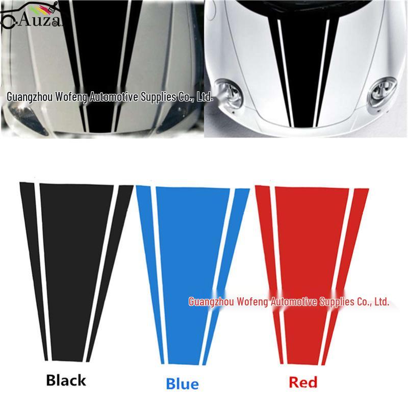 Universal Racing Stripes Hood Vinyl Decal D334 White 85x50cm