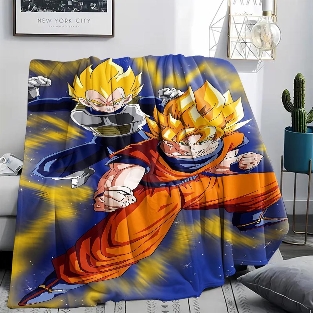 Coperta in Flanella con Stampa Personaggi Dragon Ball, Alta qualità Confortevole per Tutte le Stagioni, Arredamento per la Casa, Calore e Comfort, Perfetta per Regali di Natale