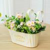 Metal Hanging Flower Pots for Railing Fence Planter Box with Detachable Hooks Drainage Holes for Outdoor Plant Balcony