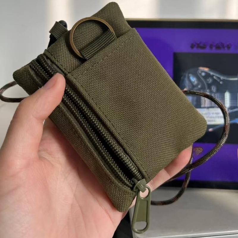 Outdoor Sports Men's Coin Purse Storage Pouch Mini Wallet Card Key Holder Clutch Bag Portable Mini Purse Canvas Bag