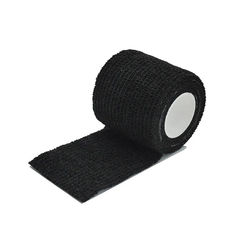 24/48pcs Black Tape Tattoo Hand Strap Anti Slip Sports Non-Woven Fabric Waterproof Disposable Self-Adhesive Elastic Bandage